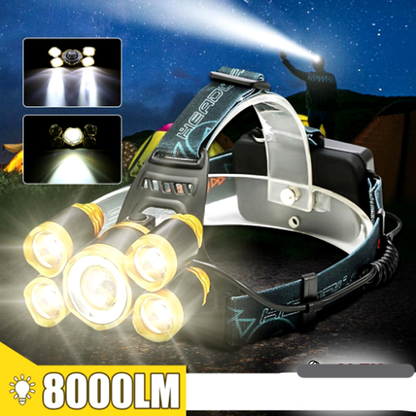 Profi lampa za glavu Led 5 dioda punjiva - Image 2